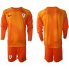 Maglia da Calcio Portiere a Maniche Lunghe Croazia Orange Mondiali 2022 per Bambino